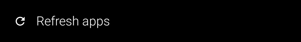Zez Launcher settings with the Refresh apps action at the top